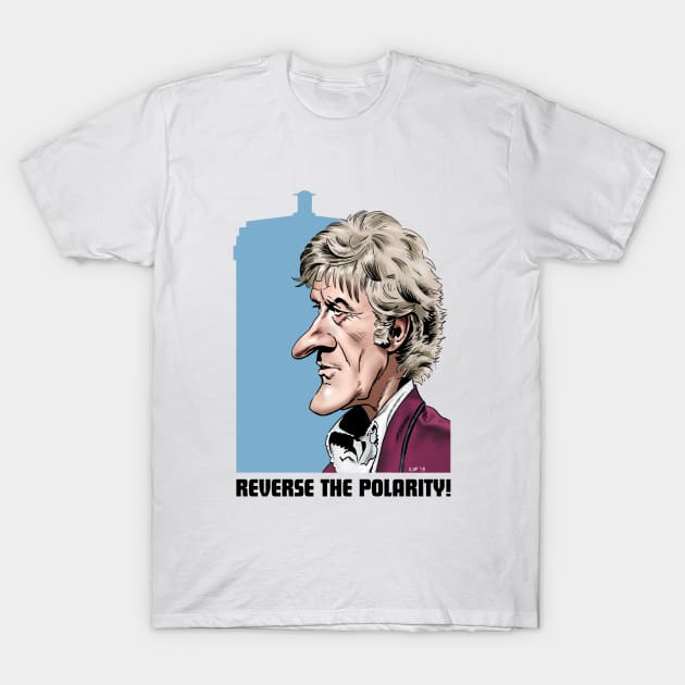 Third Doctor and Tardis T-Shirt by RichardFarrell